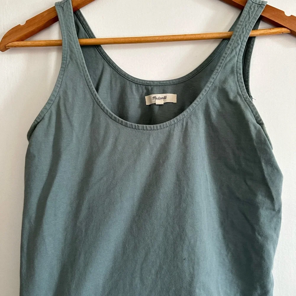 Madewell Teal Strum Side Slit Classic Tank Top Size XS EUC - Picture 4 of 7
